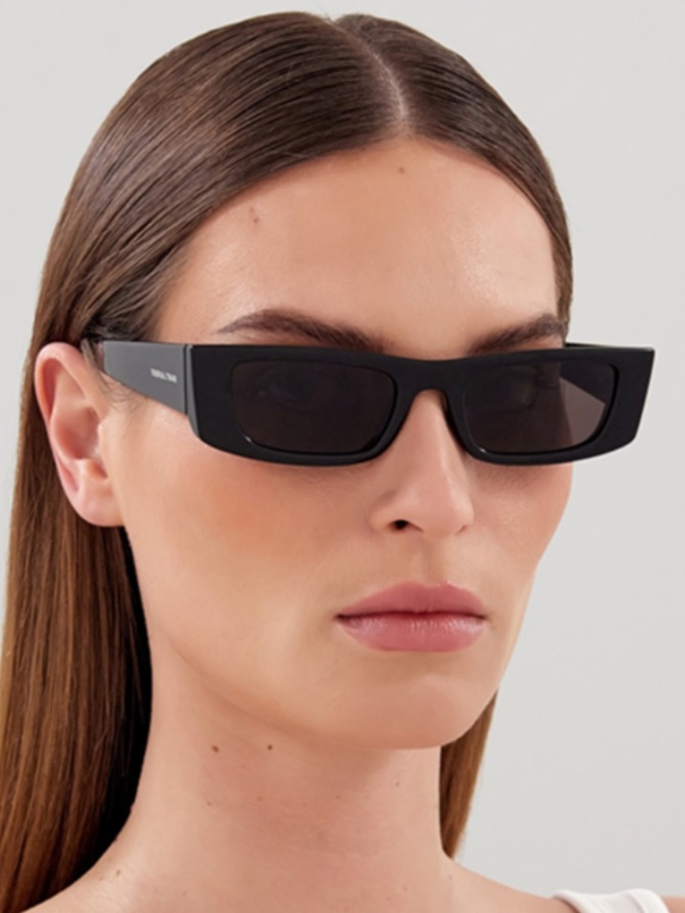 Saint Laurent Black Rectangular Acetate Sunglasses